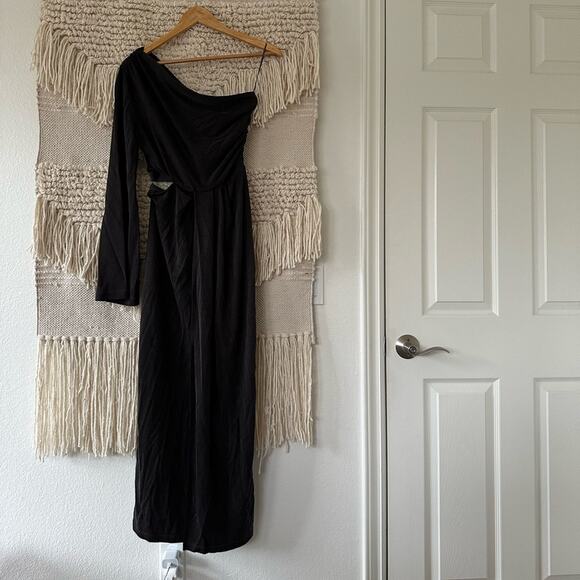 Something Navy One Shoulder Gown - Picture 1 of 6